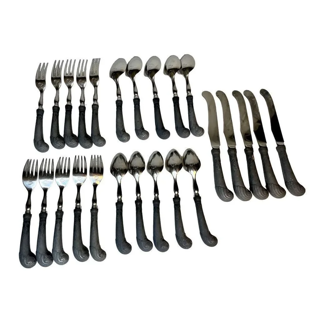 Set of 5 Place Settings RWP Wilton Armetale Bishop Pewter Stainless Flatware